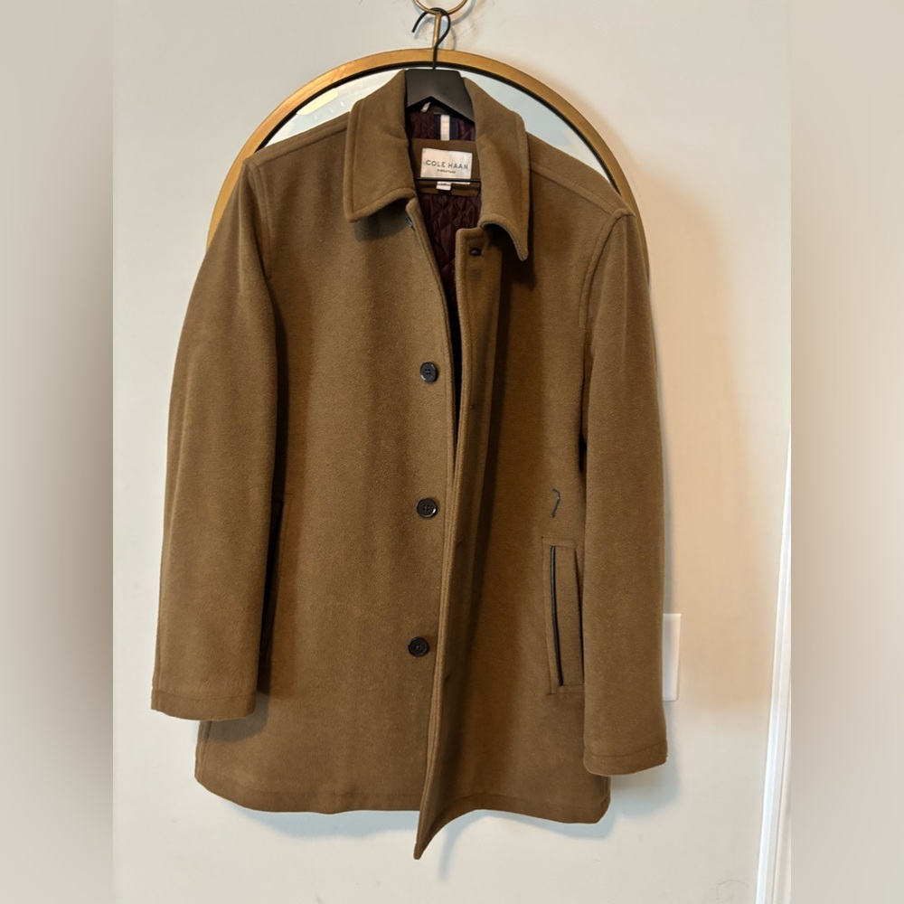 Cole Haan Brown Trench Coat Wool Blend